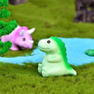 Tonnier 4pcs Resin Mini Dinosaur, Micro Landscape, Plant Pots, Fairy Garden Supplies, Fairy Garden Animals for Fairy Garden, Bonsai Craft Decor Miniature Figurines, Fairy Garden Accessories