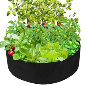 Pannow 50 Gallon Plant Grow Bags, Round Raised Garden Planting Beds Pots, Heavy Duty Fabric Grow Pot, Durable Breathe Cloth Planting Container for Potatoes Vegetables and Fruits, Gardening & Outdoor