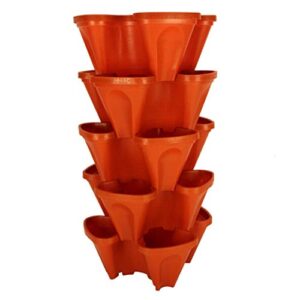 large vertical gardening stackable planters by mr. stacky – grow more using limited space and minimum effort – plant. stack. enjoy. – build your own backyard vertical garden – diy stacking container system – for growing strawberry, tomato, pepper, cucumbe