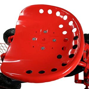 Sunnydaze Rolling Garden Cart Scooter with Wheels and Tool Tray, 360 Swivel Seat, Red