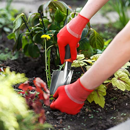 defutay Garden Trowel, Garden Shovel Hand Shovel with Non-Slip Handle, Aluminum Heavy Duty Shovels for Transplanting, Weeding, Moving and Smoothing Digging & Planting (Orange)
