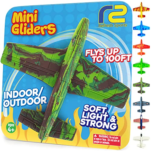 Stocking Stuffer Gifts For Boys: Foam Airplane Toy Glider Plane Styrofoam Airplanes for Kids. Launcher Air Planes Outdoor Army Toys for Kids. Military Gliders Game & Stocking Stuffers for All Ages