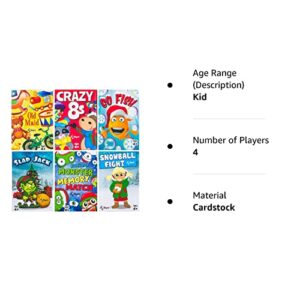 Regal Games - Kids Holiday Card Games - Includes Old Maid, Go Fish, Slapjack, Crazy 8's, Snowball Fight, and Holiday Monster Memory Match - for Family Game Nights, Parties - Set of 6 Games