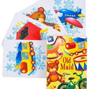 Regal Games - Kids Holiday Card Games - Includes Old Maid, Go Fish, Slapjack, Crazy 8's, Snowball Fight, and Holiday Monster Memory Match - for Family Game Nights, Parties - Set of 6 Games