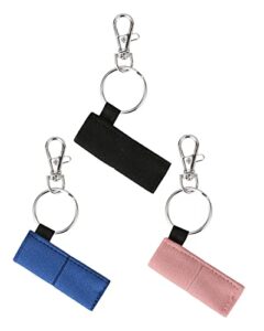 meiiy chapstick holder elastic lip balm holder lipstick sleeve pouch lip gloss holder with hook 3 pcs stocking stuffers gift for women (3pcs)