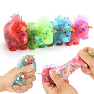 vomaok 4 pack unicorn stress balls fidget squishy toys for kids boys girls christmas stocking stuffers gifts (unicorn)