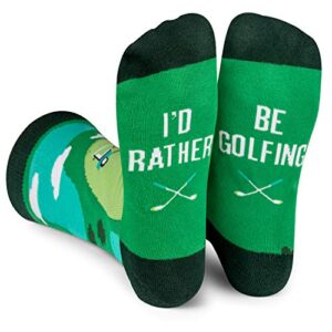 i’d rather be golfing – funny golf socks novelty christmas gift stocking stuffer for men, women and teens