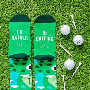 I'd Rather Be Golfing - Funny Golf Socks Novelty Christmas Gift Stocking Stuffer For Men, Women and Teens