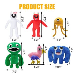 AndeanSun 9 in Plush Doll Toy, Garten of Banban Plushies Toy for Game Fans Gift, Horror Stuffed Figure Doll for Kids and Adults, Great Easter Basket Christmas Stocking Stuffers Choice (6PCS)