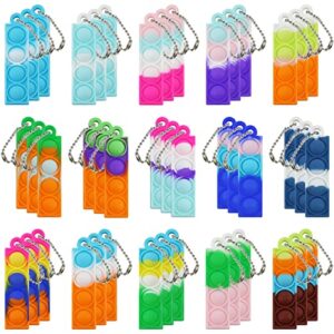 TOANWOD 45 PCS Mini Pop Keychain Fidget Toys Pack, Party Favors for Kids 8-12 Bulk Pop Toy, Sillicone Stress Relief Sensory Toys Goodie Bag Stuffers, Halloween Christmas Stockings Birthday Gifts