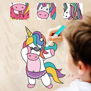 SLZQ 12 Pack Unicorn Scratch Arts and Crafts for Kids ,12 Ribbons and 12 Wooden Stylus,Scratch Paper for Kids Art Party Supplies Stocking Stuffer (Unicorn - Multicolour)