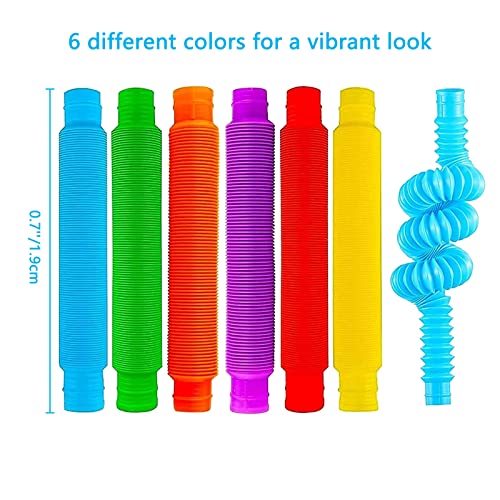 AUXHCYL 9Pcs Pop Tubes Sensory Toys Set,Sensory Tubes,Stretch Tube Sensory Toys,Fidget Toys DIY Creative Activitie,Stocking Stuffers for Kids Learning Toys