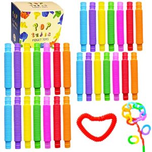 24pack pop tubes,stocking stuffers , party favors goodie bag stuffer fidget tubes classroom prizes for kids