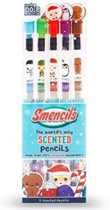holiday smencils – hb #2 scented fun pencils, 5 count – stocking stuffer, gifts for kids, school supplies, party favors, classroom rewards