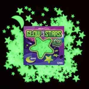 glow in the dark stars with planets & constellation map includes sticky putty for star stickers i outer space bright wall stickers i kids glow in the dark ceiling decorations i christmas stocking stuffer gift