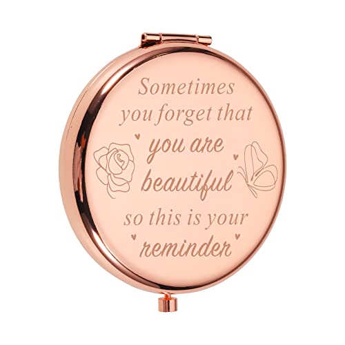 Inspirational Gifts for Women Makeup Mirror Birthday Christmas Stocking Stuffers Compact Mirror Gifts for Girl Daughter Mom Sister Female Friends Valentines Day Graduation Gift for Wife Girlfriend BFF