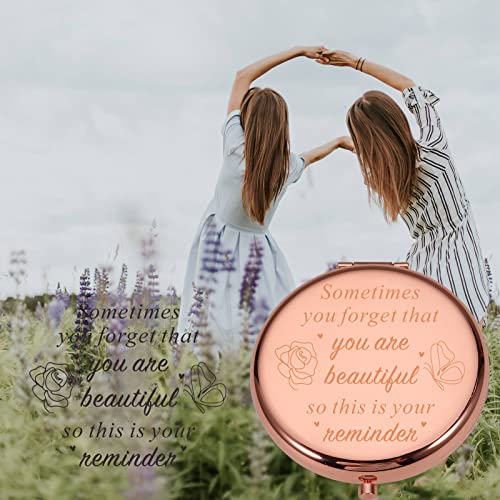 Inspirational Gifts for Women Makeup Mirror Birthday Christmas Stocking Stuffers Compact Mirror Gifts for Girl Daughter Mom Sister Female Friends Valentines Day Graduation Gift for Wife Girlfriend BFF