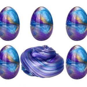 Anditoy 5 Pack Slime Eggs Stress Relief Toys Easter Eggs for Kids Boys Girls Easter Basket Stuffers Gifts Party Favors(Blue+Purple+Gold)