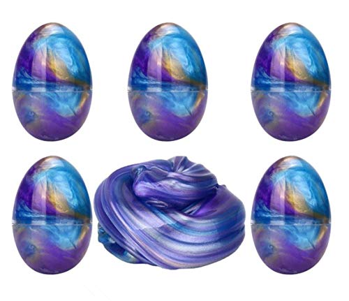 Anditoy 5 Pack Slime Eggs Stress Relief Toys Easter Eggs for Kids Boys Girls Easter Basket Stuffers Gifts Party Favors(Blue+Purple+Gold)