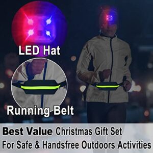 LED Beanie Hat with Light,Novelty Sports Visor Hat Stocking Stuffers Tech Gift (Light Grey)