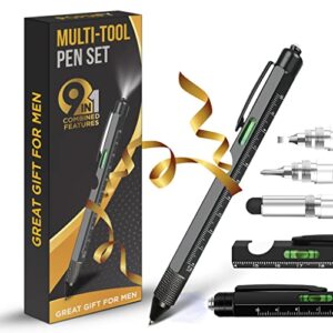 Gifts for Men, Stocking Stuffers for Men, Multitool Pen Set 9 in1, Christmas Gifts for Men Who Have Everything, Dad Gifts from Daughter Cool Gadgets for Men, Boyfriend, Father, Husband, Tools for Men