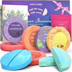 popchose shower steamers aromatherapy – bath bomb shower tablets 8 pack, self care & spa relaxation – stocking stuffers christmas gifts for women and mom who has everything, birthday valentines gift