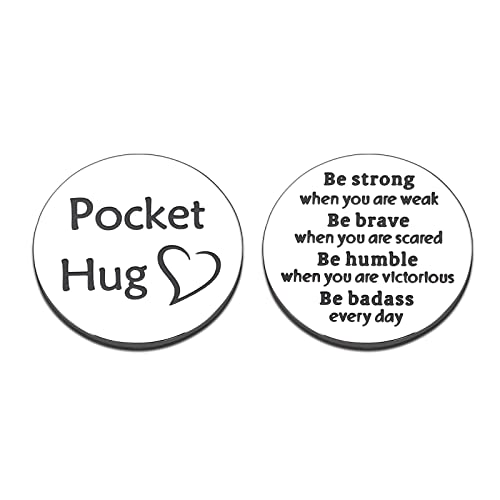 Pocket Hug Token Inspirational Gifts for Women Men Teen Boys Girls Gift Ideas Long Distance Gifts Birthday Graduation Valentines Day Gifts for Him Her Stocking Stuffers for Teens Double Sided