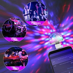 Lmaytech USB Mini Disco Ball Party Lights, Sound Activated DJ Stage Strobe Lights, Portable Led Car Atmosphere Lights for Xmas Stocking Stuffers, Parties, Karaoke, Bar (2 Packs)