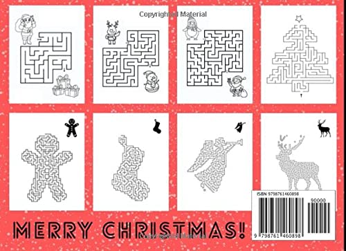 Stocking Stuffers: Mazes Book for Kids: Ages 6-8 8-12 Christmas Themes (Stocking Stuffers for Kids)