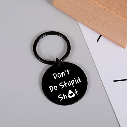 Valentines Day Gifts for Son from Mom Dad Gifts for Christmas Birthday Graduation Xmas Stocking Stuffers Gift for Teens Boys Girls New Driver Adult Son Daughter Women Men Don't Do Stupid Keychain