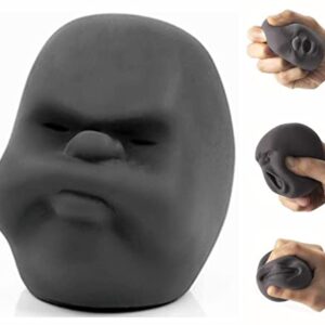 Squishy Fidget Sensory Stress Human face Toys for Adults Teens Kids,Decompression Anxiety Relief Toy,Funny Gift for Birthday,Christmas,Stocking Stuffer Gift (Provocation, Black)