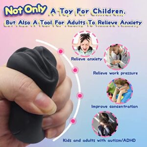 Squishy Fidget Sensory Stress Human face Toys for Adults Teens Kids,Decompression Anxiety Relief Toy,Funny Gift for Birthday,Christmas,Stocking Stuffer Gift (Provocation, Black)