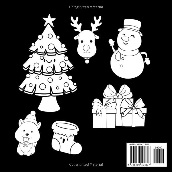 Stocking Stuffers : My First Christmas Coloring Book: Stocking Stuffers for Toddlers 1-3 3-5 Boys Girls : for Kids 3-5 : + Black Background : Easy to Color