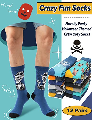 Funny Socks for Women Men Fun Cozy Crazy Cute Novelty Fashion Gift Breathable Cotton Boot Socks Stocking Stuffers（Cute - Animal Style A（12 Pairs）,L)