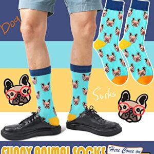 Funny Socks for Women Men Fun Cozy Crazy Cute Novelty Fashion Gift Breathable Cotton Boot Socks Stocking Stuffers（Cute - Animal Style A（12 Pairs）,L)