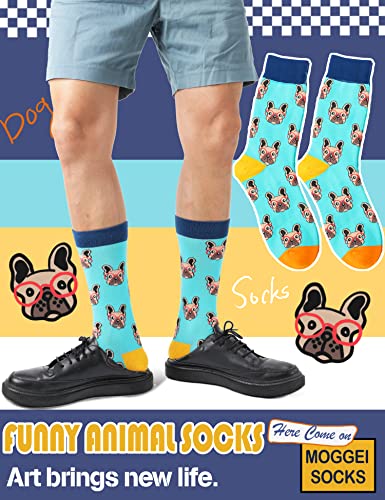 Funny Socks for Women Men Fun Cozy Crazy Cute Novelty Fashion Gift Breathable Cotton Boot Socks Stocking Stuffers（Cute - Animal Style A（12 Pairs）,L)