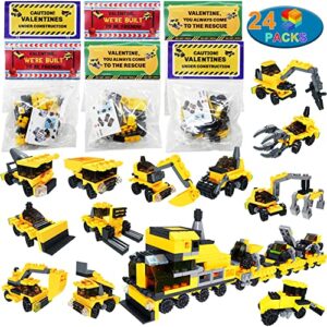 wodmaz 24 packs construction vehicles building blocks for kids, 12 in 1 car sets block kits for goodie bags birthday gifts stocking stuffers easter valentines