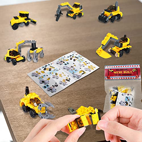 WODMAZ 24 Packs Construction Vehicles Building Blocks for Kids, 12 in 1 Car Sets Block Kits for Goodie Bags Birthday Gifts Stocking Stuffers Easter Valentines