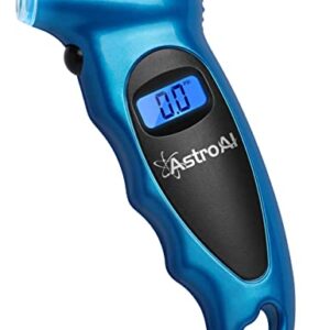 AstroAI Digital Tire Pressure Gauge 150 PSI 4 Settings for Car Truck Bicycle with Backlit LCD and Non-Slip Grip Car Accessories, Blue