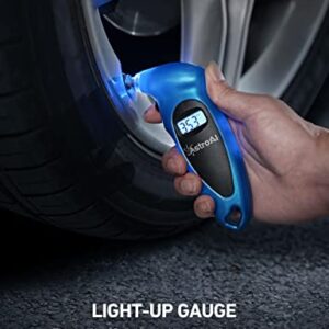 AstroAI Digital Tire Pressure Gauge 150 PSI 4 Settings for Car Truck Bicycle with Backlit LCD and Non-Slip Grip Car Accessories, Blue