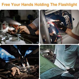Gifts for Men Him Dad, LED Flashlight Gloves, Cool Gadgets Birthday Gifts for Boyfriend Hands-Free Lights Fingerless Gloves for Car Repairing, Night Fishing, Running, Camping, Hiking