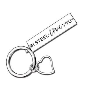 Christmas Gifts Stocking Stuffer for Women Men 11 Steel I Love You Gifts for Husband Wife Under 5 Dollars for Her Him Funny Couple Keychain for Women Men Birthday