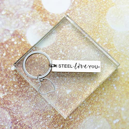 Christmas Gifts Stocking Stuffer for Women Men 11 Steel I Love You Gifts for Husband Wife Under 5 Dollars for Her Him Funny Couple Keychain for Women Men Birthday