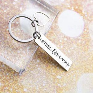 Christmas Gifts Stocking Stuffer for Women Men 11 Steel I Love You Gifts for Husband Wife Under 5 Dollars for Her Him Funny Couple Keychain for Women Men Birthday