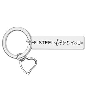 Christmas Gifts Stocking Stuffer for Women Men 11 Steel I Love You Gifts for Husband Wife Under 5 Dollars for Her Him Funny Couple Keychain for Women Men Birthday