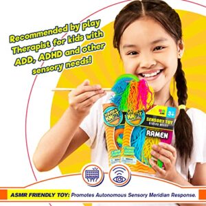 Ramen & Udon Textured Stretchy Noodles (2 Packs) Strings and Super Sensory Fidget Toys for Adults and Kids Stocking Stuffers Fidget Pack. Autism, Anxiety Tactile Toy Kids Party Favor R&U-4799-2s