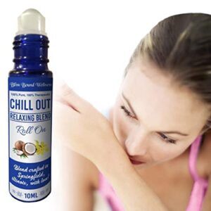 stress relief & sleep essential oils roll on - sleep aid, natural perfume, relaxation on the go -10 mL -therapeutic grade - Chill Out Relaxing blend by Bliss Bound Wellness