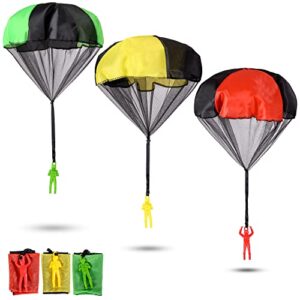 Nutty Toys Parachute Toys for Kids - Tangle Free Outdoor Flying Parachute Men, Best Small Outside Toys 2023 for 3 4 5 6 7 8 9 10 Year Old, Top Easter Basket Stuffers Idea 2023, Unique Boy & Girl Gifts