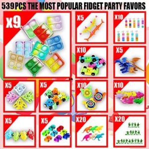 539 PCS Party Favors for Kids 3-5 4-8-12, Fidget Toys Pack, Birthday Gift Toys, Stocking Stuffers, Valentine's Day Party Toys Assortment, Easter toys, Treasure Box Birthday Party, Goodie Bag Stuffers for Kids, Carnival Prizes, Pinata Fille Stuffers Toys f