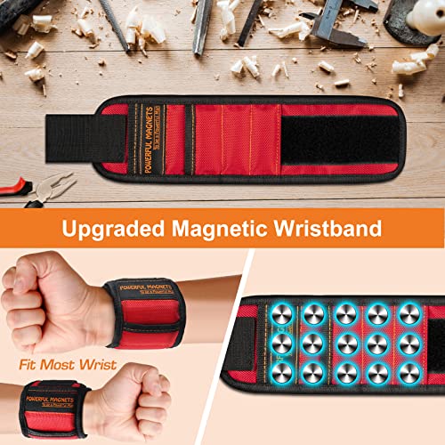 Father's Day Gifts for Dad from Daughter Son, Magnetic Wristband Tool Belt for Holding Screws Nails Drill Bits, Cool Gadgets Birthday Gift for Men Him Women Husband Wife Carpenters Who Have Everything